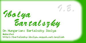 ibolya bartalszky business card